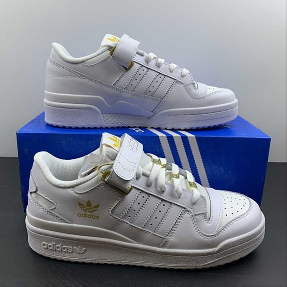 adidas Forum Low White Gold Metallic Mens Sneakers